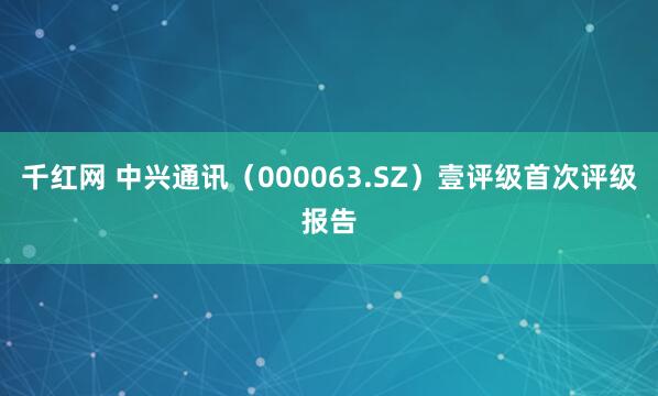 千红网 中兴通讯（000063.SZ）壹评级首次评级报告